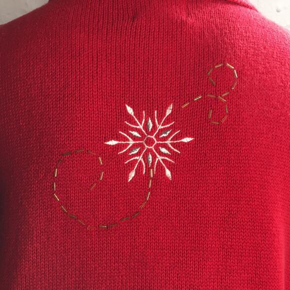 Southern‎ Lady II Red Winter Snowflake Sweater Vest Women's Size 1X - Picture 9 of 10